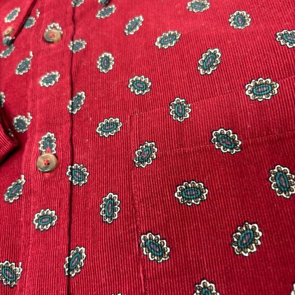 Brooks Brothers Mens Large Burgundy Red Long Sleeve Button Down Corduroy Shirt - Picture 3 of 5